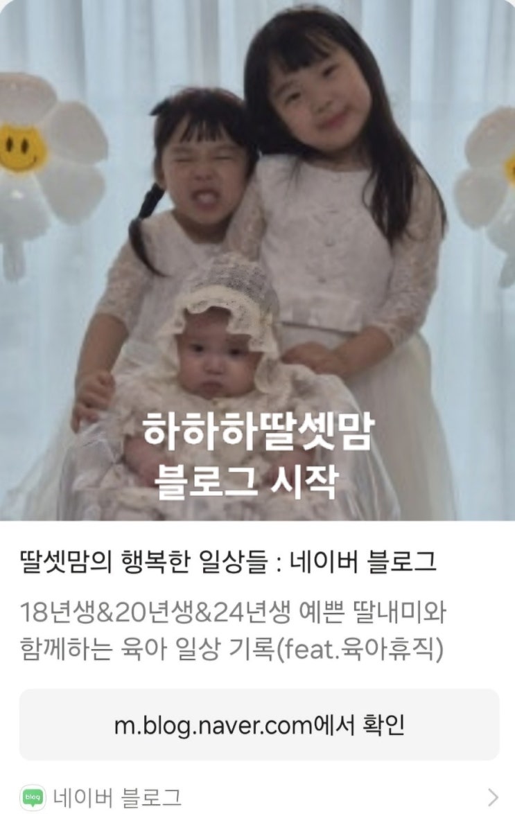  [딸셋맘 트하의 블로그 시작]