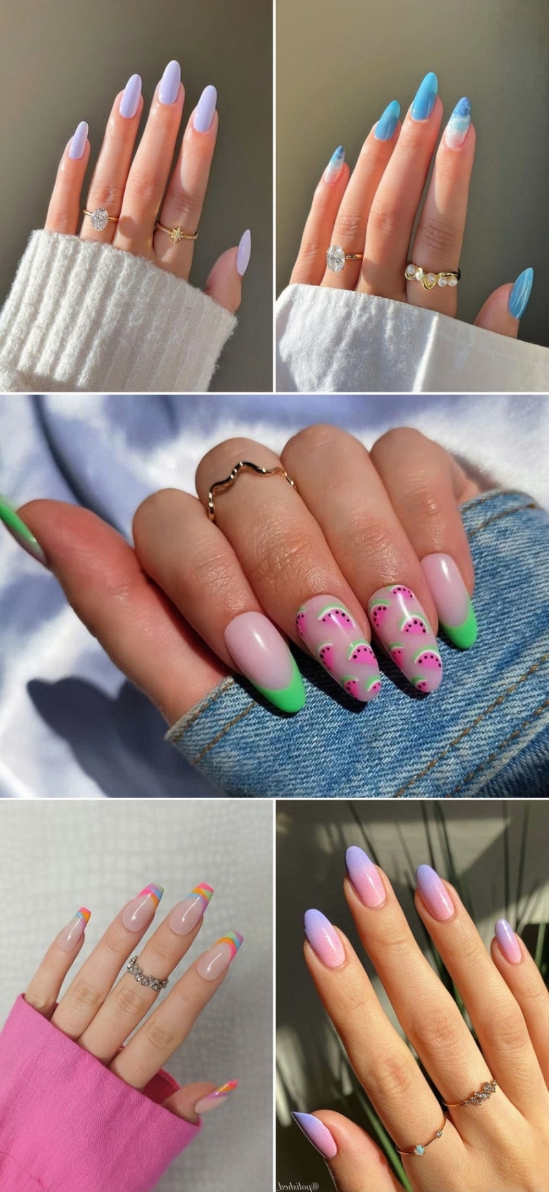 2024 여름 네일아트 젤네일 디자인 모음 : 네이버 블로그, image size:800x1737