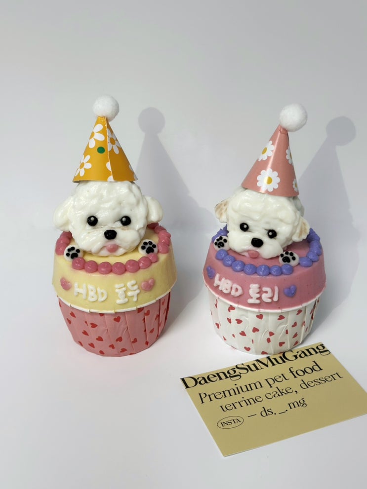  대구 강아지 케이크 추천 강아지 생일맞이 댕수무강 컵케이크