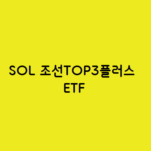  SOL 조선TOP3플러스 ETF 삼성중공업·한화 오션· HD 한국 조선 해양 관련