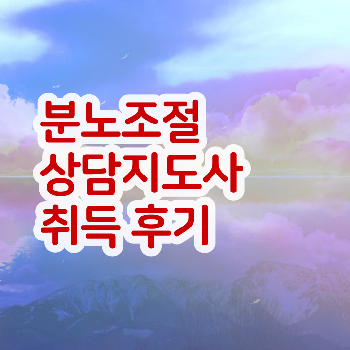  40대후반자격증 , 분노조절상담지도사 온라인으로 준비한 방법