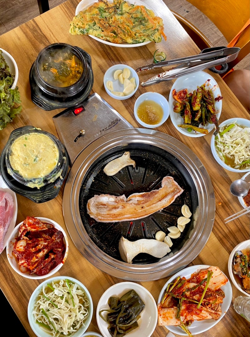 석남동 맛집 / 태능숯불갈비 - 밑반찬 많이 나오는 삼겹살 맛집