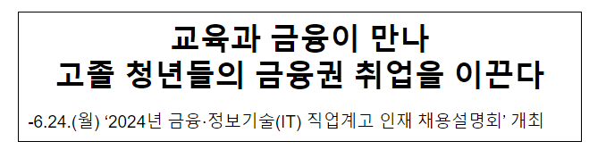 교육과 금융이 만나 고졸 청년들의 금융권 취업을 이끈다 교육과 금융이 만나 고졸 청년들의 금융권 취업을 이끈다