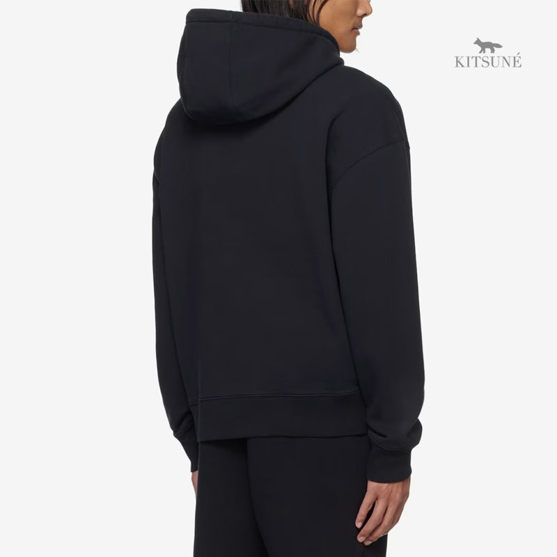 메종키츠네 FOXHEAD 프렌치 테리 톤온톤 패치 오버사이즈 후디 BK