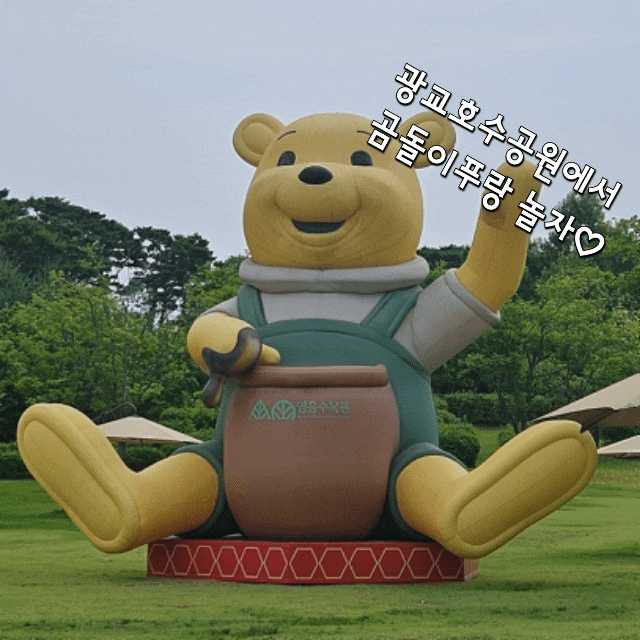  광교호수공원 잔디광장 곰돌이 푸우