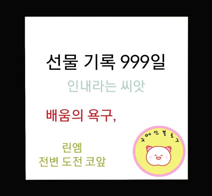  선물기록 999일, 린엠 전변 도전 직전.