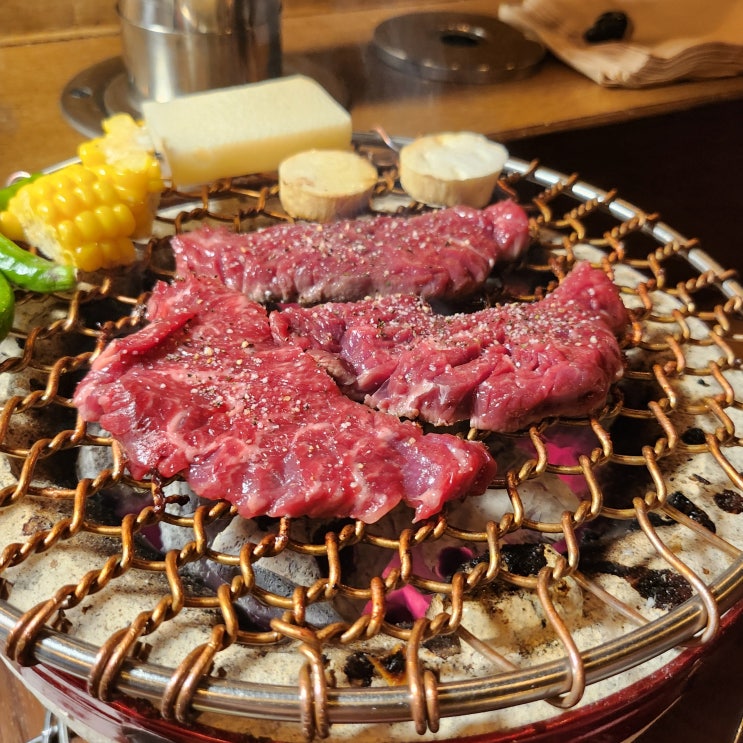  청주 맛집 호박꽃마차 청주율량점, 최상급 소고기와 함께하는 특별한 야끼니꾸 모리아와세