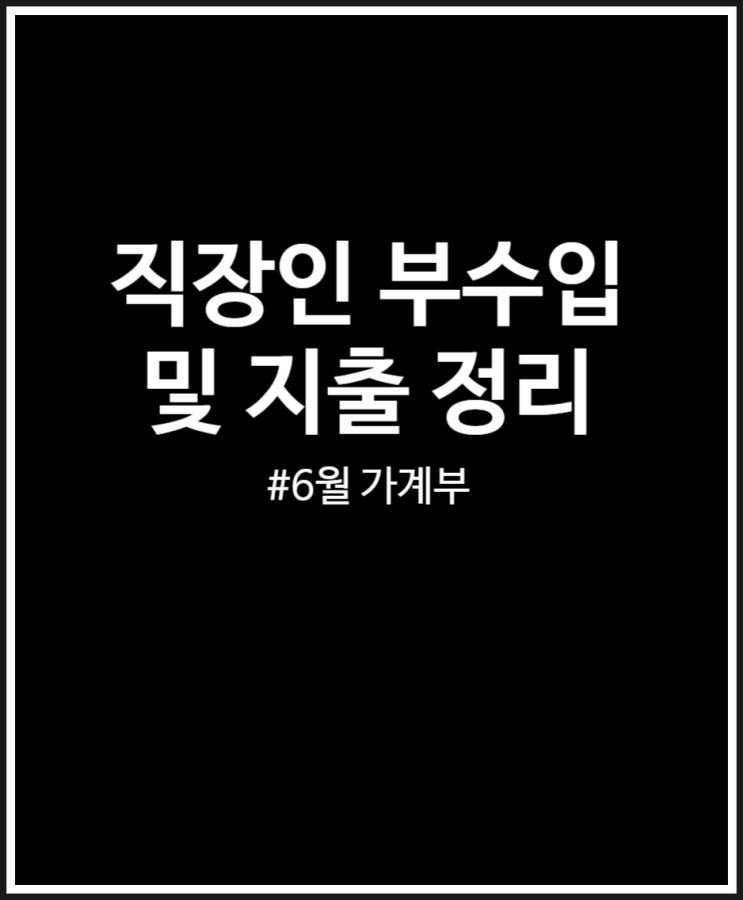  직장인 부수입 백만원 만들기 및 지출 정리 (FEAT. 6월 가계부)
