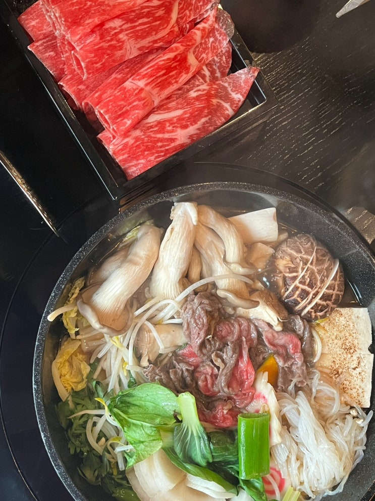  강서구 맛집 스키야키 전문점 옥소반 가양점 신선한 야채와 인테리어 깔끔한 곳