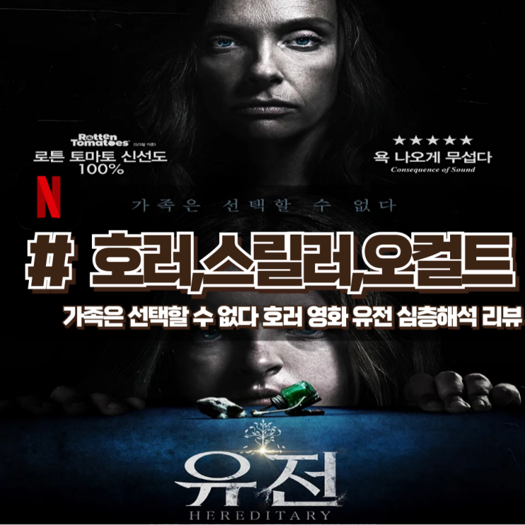「유전」 가족은 선택할 수 없는 저주 받은 피의 대물림을 그리는 슬로우 번 호러 영화 리뷰 (심층 해석) 「유전」 가족은 선택할 수 없는 저주 받은 피의 대물림을 그리는 슬로우 번 호러 영화 리뷰 (심층 해석)