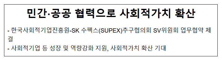 민간·공공 협력으로 사회적가치 확산 민간·공공 협력으로 사회적가치 확산