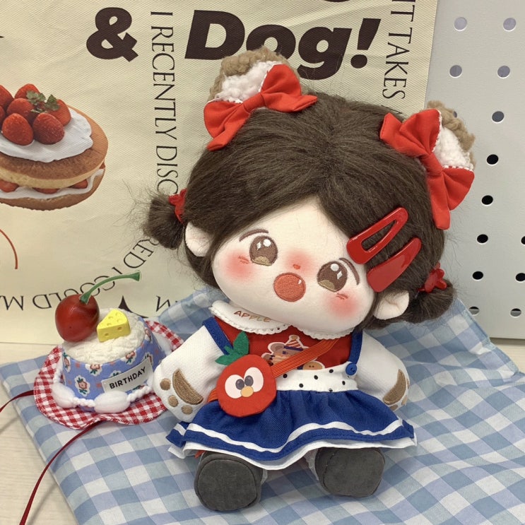  20cm 곰돌이 애플파이  세트 인형옷 아이돌인형옷