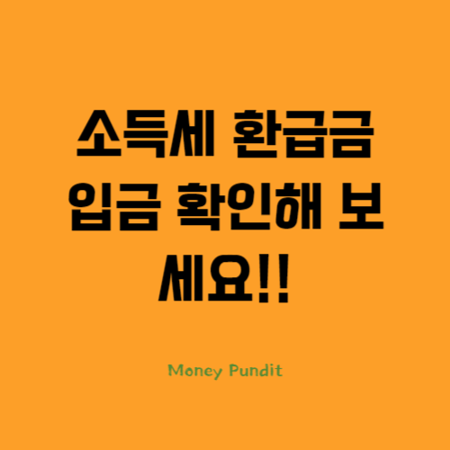  소득세 환급금 입금 확인 해보세요