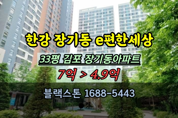  한강 장기동 e편한세상캐널시티 경매 33평 김포주상복합아파트