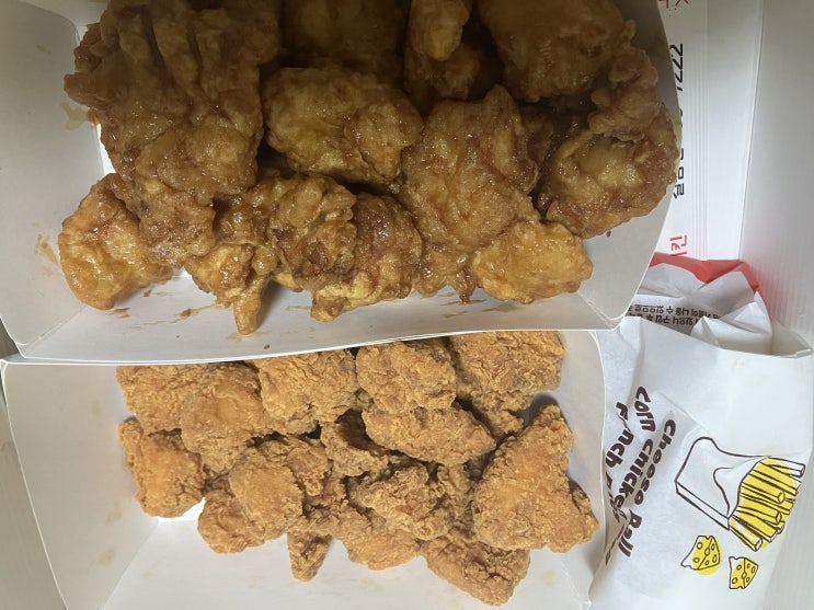  호식이두마리치킨 크리스피골드 간장 순살치킨 후기
