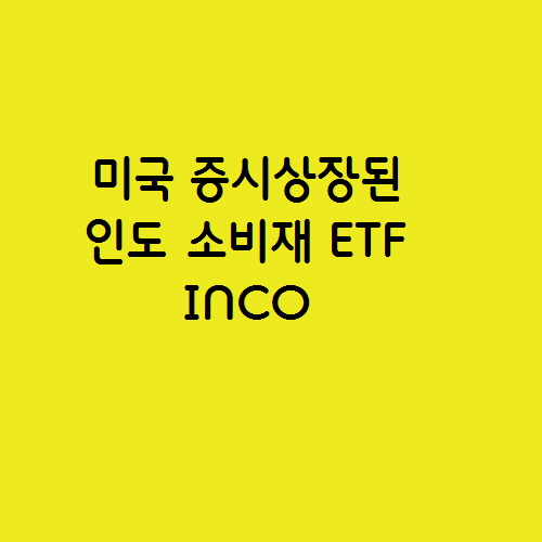  미국 증시에 상장된 인도 소비재 ETF INCO 추천
