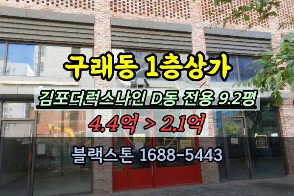 구래동 1층상가 경매 김포더럭스나인 20평 한강신도시매물