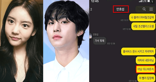 한서희, 배우 안효섭에게 '관계' 제안하는 카톡 유출되어 현재 난리 난 상황