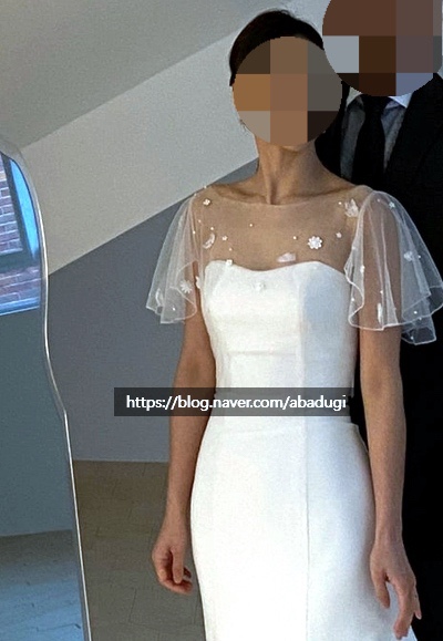  웨딩촬영 슬림 실크드레스 볼레로 변형 브라이드영