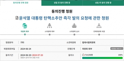 尹 <b>탄핵 청원</b>, 100만 돌파하나… 野 “공식 논의 안해” 일단... 