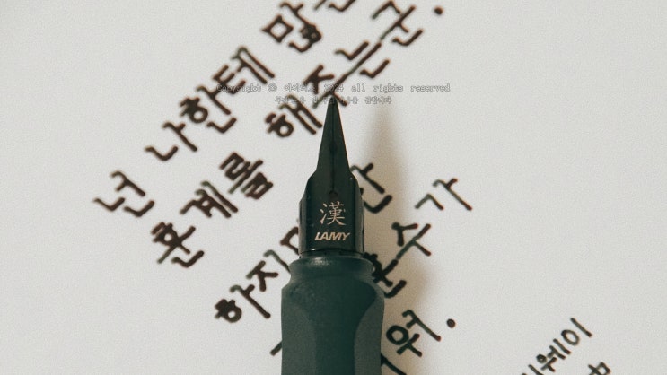  난 그런 가 지겨워 (라미 사파리 스타벅스 에디션 만년필로 필사하기)