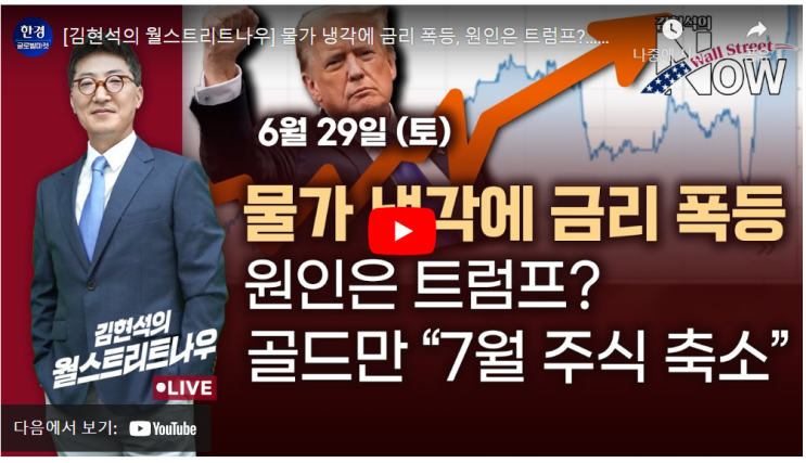  물가 냉각에 금리 폭등, 원인은 트럼프?…골드만 "7월 주식 축소" (w. 김현석의 월스트리트 나우)