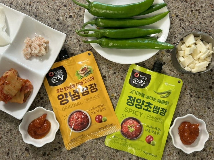  순창 청정원 간편한 파우치쌈장 양념쌈장 청양초쌈장
