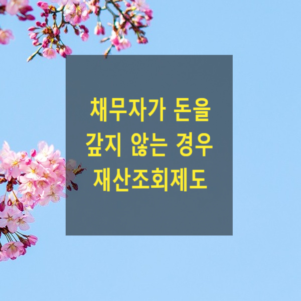  채무자가 돈을 갚지 않는 경우 - 재산조회제도의 내용