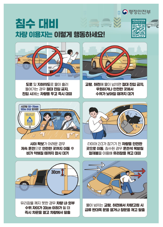 본격적인 장마, 빗길 교통사고 조심하세요! 본격적인 장마, 빗길 교통사고 조심하세요!