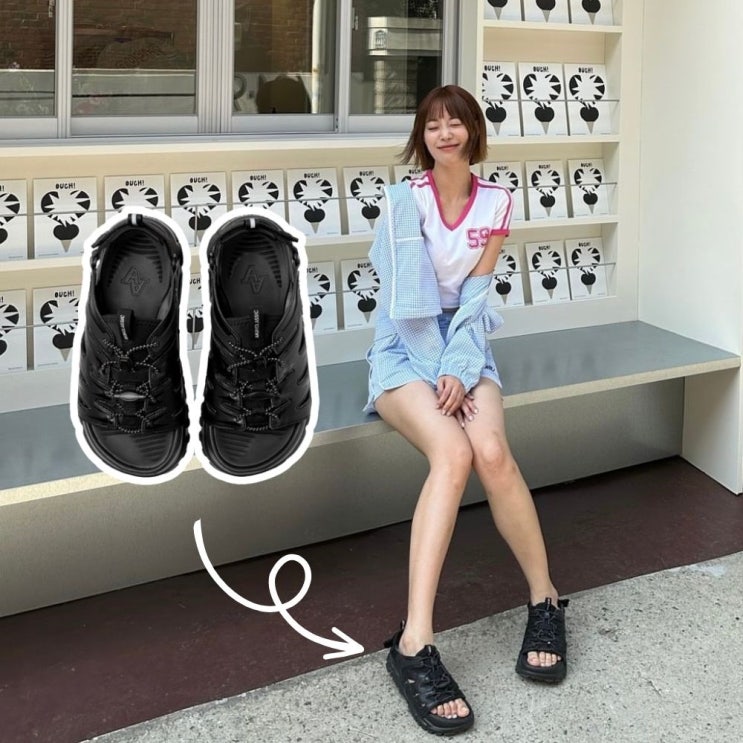 카라 허영지 여자 발편한 고프코어 샌들 아키클래식 추천