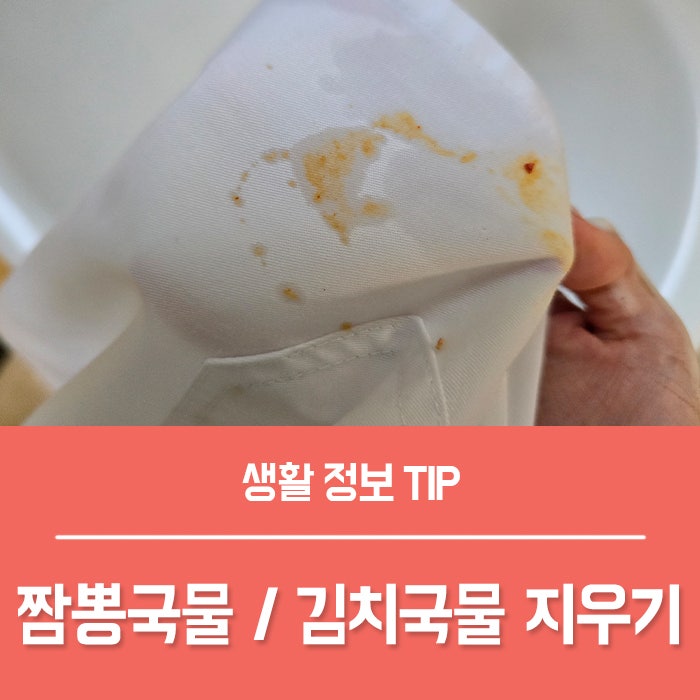 흰티 흰옷 김치국물 지우는법 TOP5, 컬러옷 짬뽕국물 지우기 나만의 비밀!