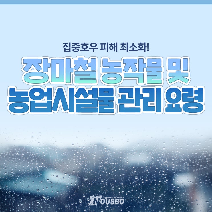 농작물 및 농업시설물 관리 요령으로 집중<b>호우 피해 최소화</b>하세요~