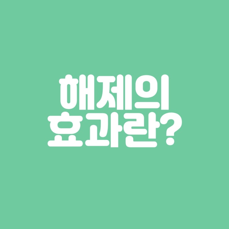  해제의 효과란?? 민법(중요)