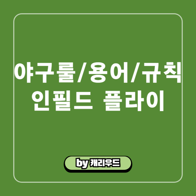  야구룰 용어 경기규칙 : 인필드플라이