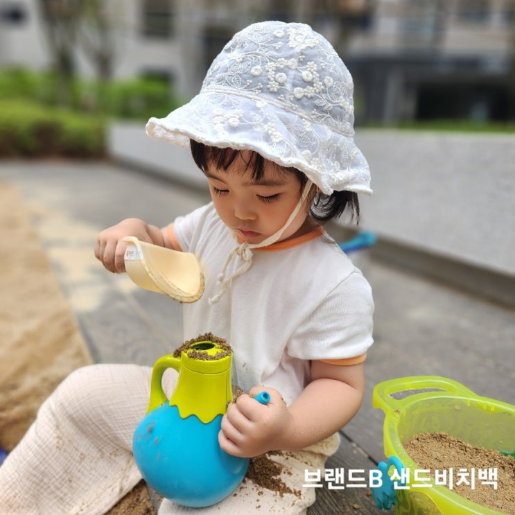  바다 준비물 모래놀이용품 :) 키키라운지 브랜드B 샌드비치백으로 모래놀이해요.