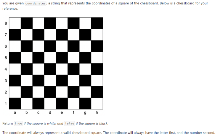  JAVA_LeetCode 1812_Determine Color of a Chessboard Square
