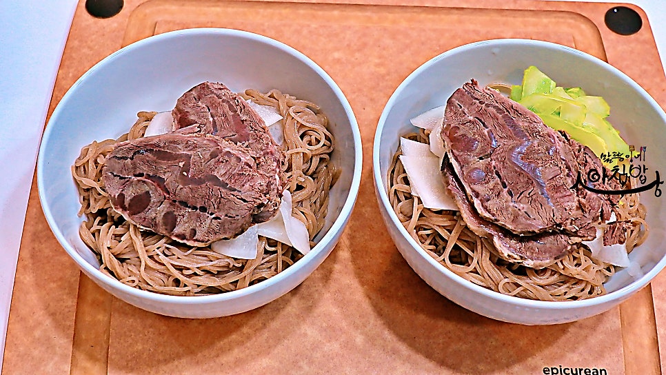 여름음식 손님 초대요리 음식 상차림 메뉴 평양냉면 물냉면육수 육수 내는법