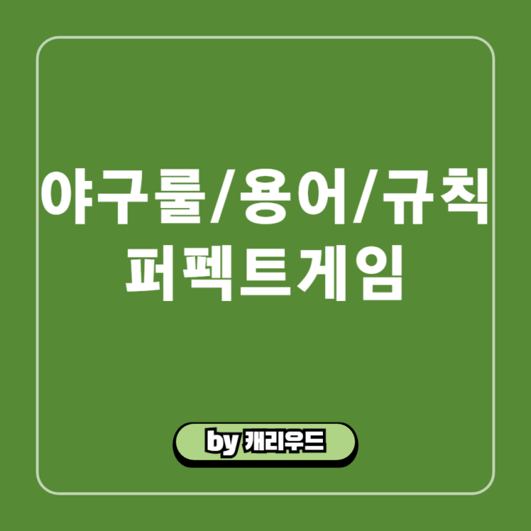  야구용어 룰 경기규칙 : 퍼펙트 게임
