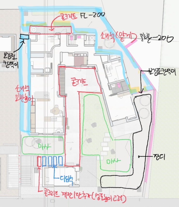  만들어가는 집｜22. 외부마당 바닥마감