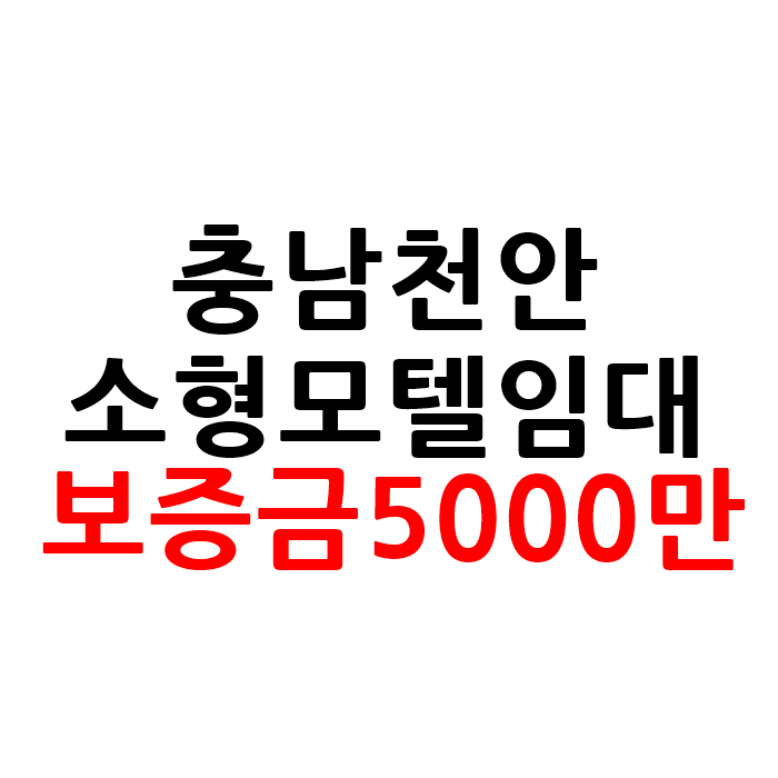  충남 천안 소액 소형 모텔 호텔 임대