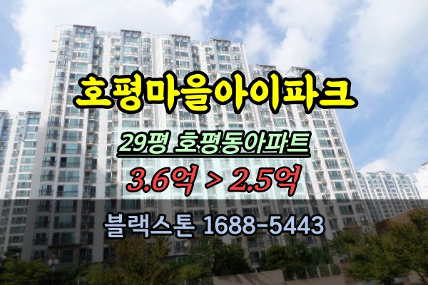  호평마을아이파크 경매 29평 1층호실 호평동아파트 3억