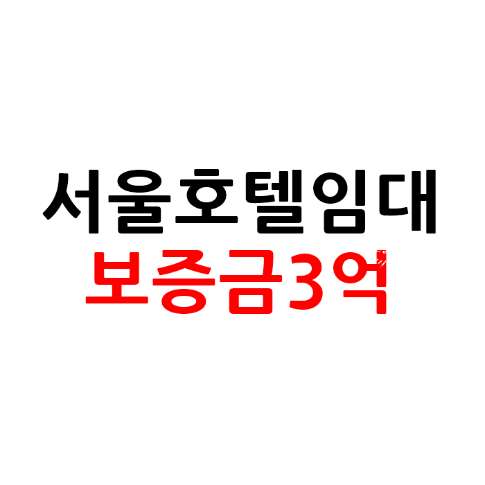  보증금3억 서울 모텔 호텔 임대