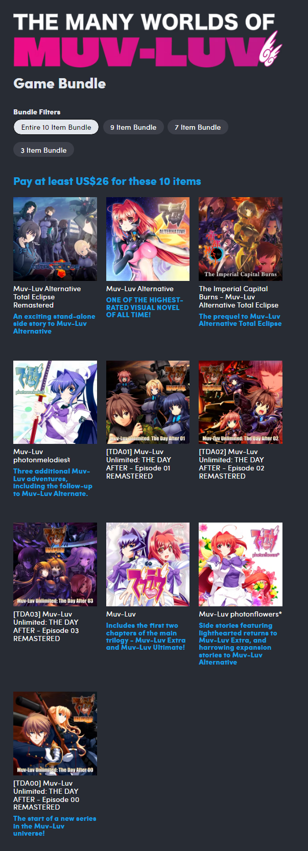  [험블번들] THE MANY WORLDS OF MUV-LUV