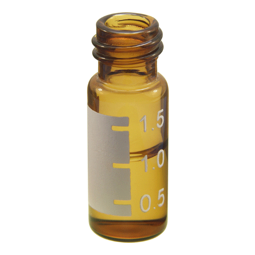  [유리초자] 2 ml 라이트온 엠버 스크류 바이알, BASIK 2 ml Write-on Amber Screw Vial, BASIK