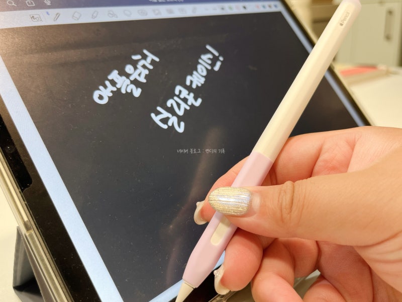 그립감 좋은 힐링쉴드 실리콘 애플펜슬 케이스 사용후기