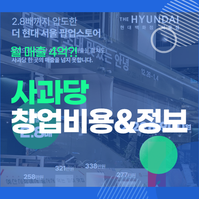  사과당 창업비용과 창업정보 3분 정리!