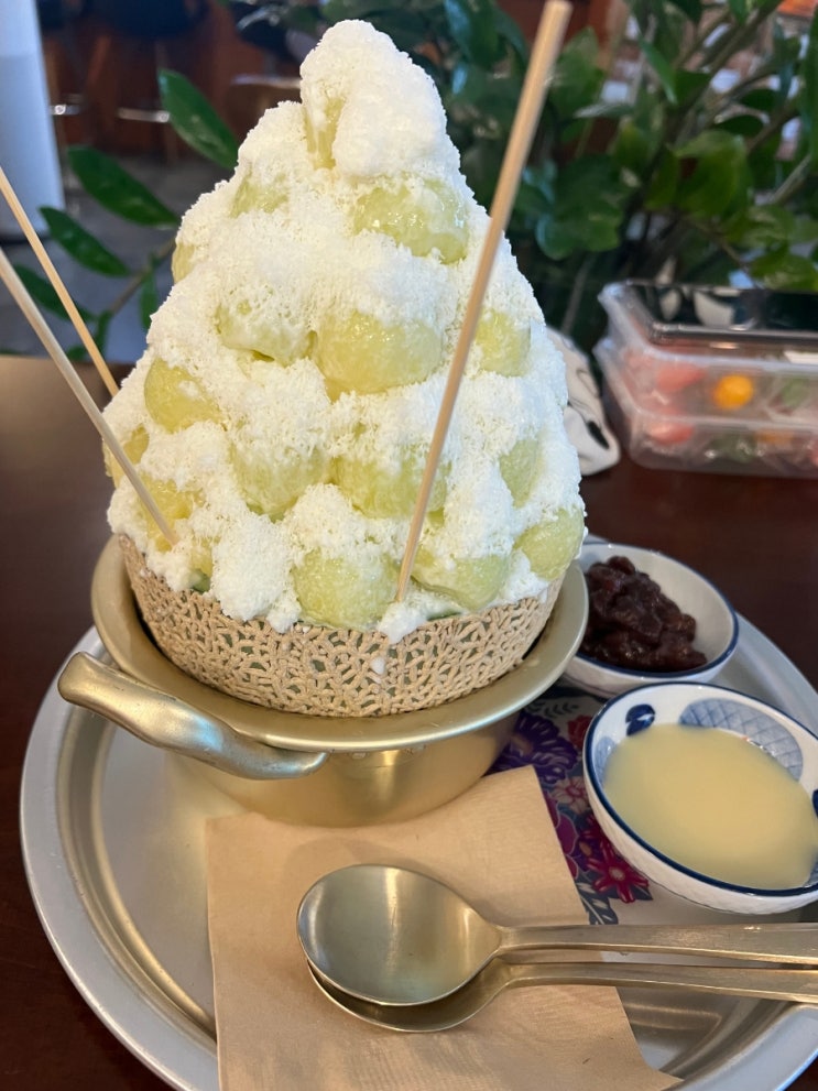  대전 괴정동 빙수맛집 카페동인, 시원한 멜론빙수