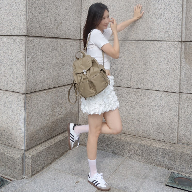  분크 나일론 스트링 백팩 추천 서진이네2 고민시 가방 헤이더블백팩 베이지 후기