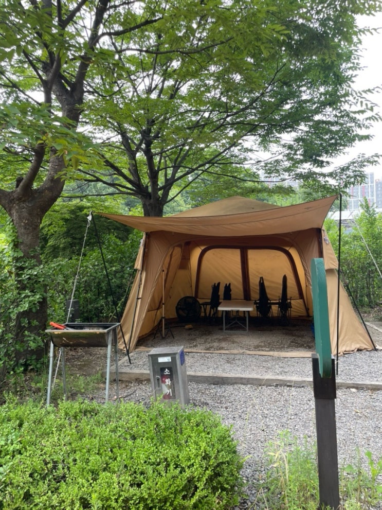 서울 뚜벅이 캠핑, 바베큐장 추천 중랑숲캠핑장 감성셀프바베큐 이용 후기