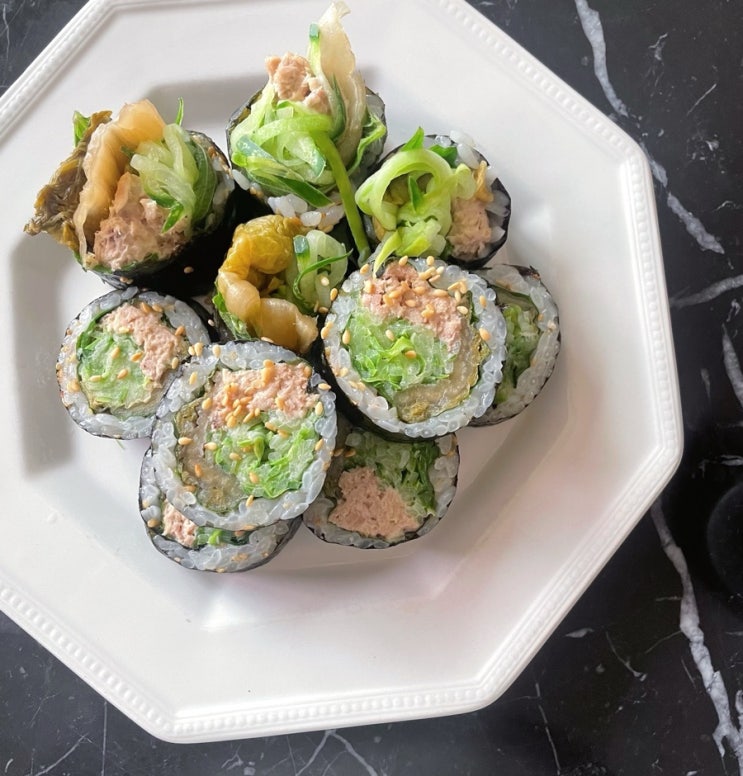  묵은지 오이 참치 김밥 오이 절이기 간단 김밥 만들기